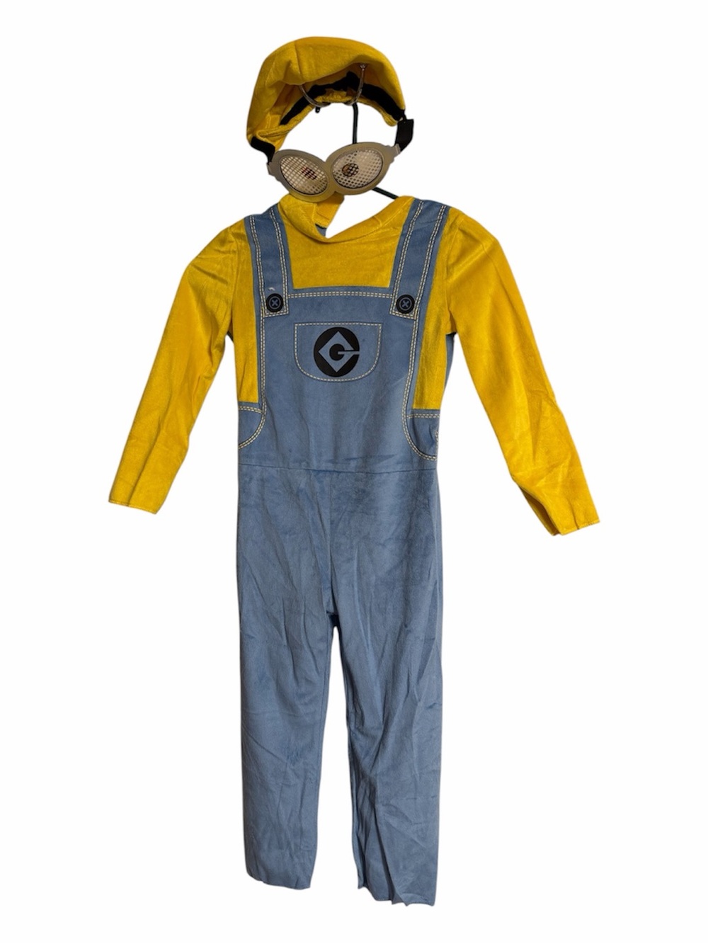 Minion-Inspired Kids Overalls Costume - Yellow & Blue size 3T-4T bob